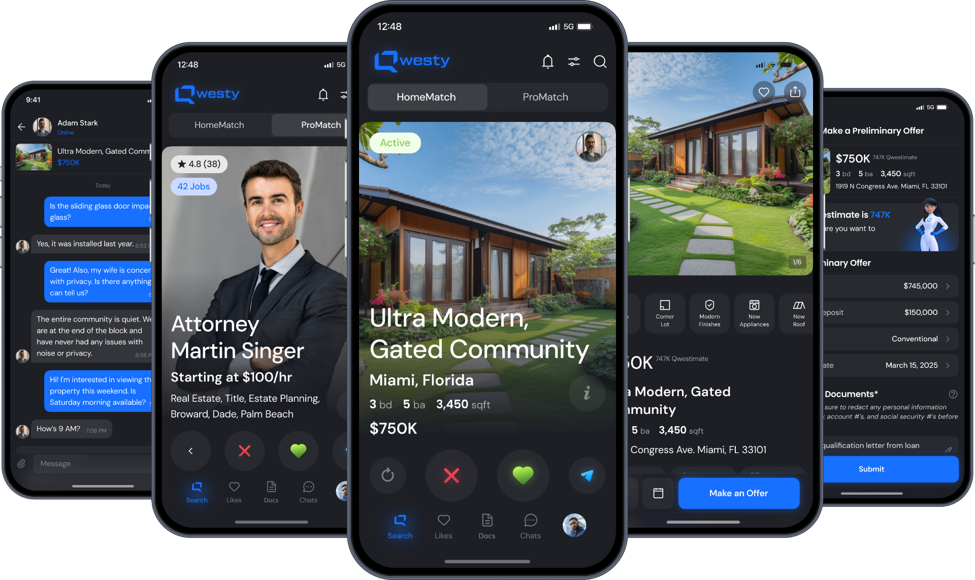 Qwesty mobile app showing property details and Qwestimate valuation